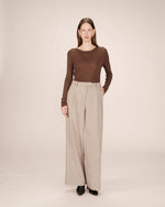 Times Wool Blend Trousers - Greige