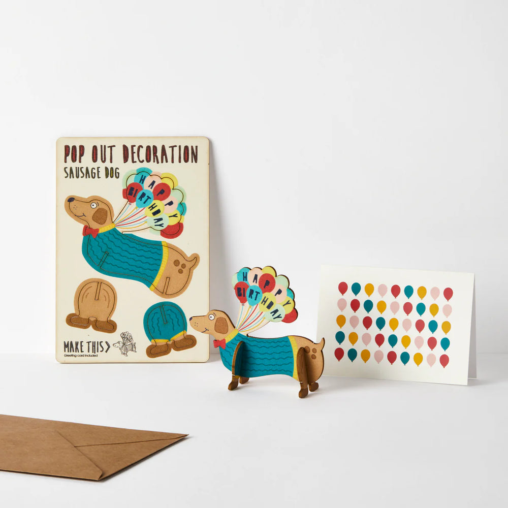 Birthday Sausage Dog Pop-Out Card