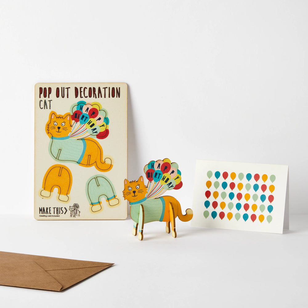 Birthday Ginger Cat Pop-Out Card