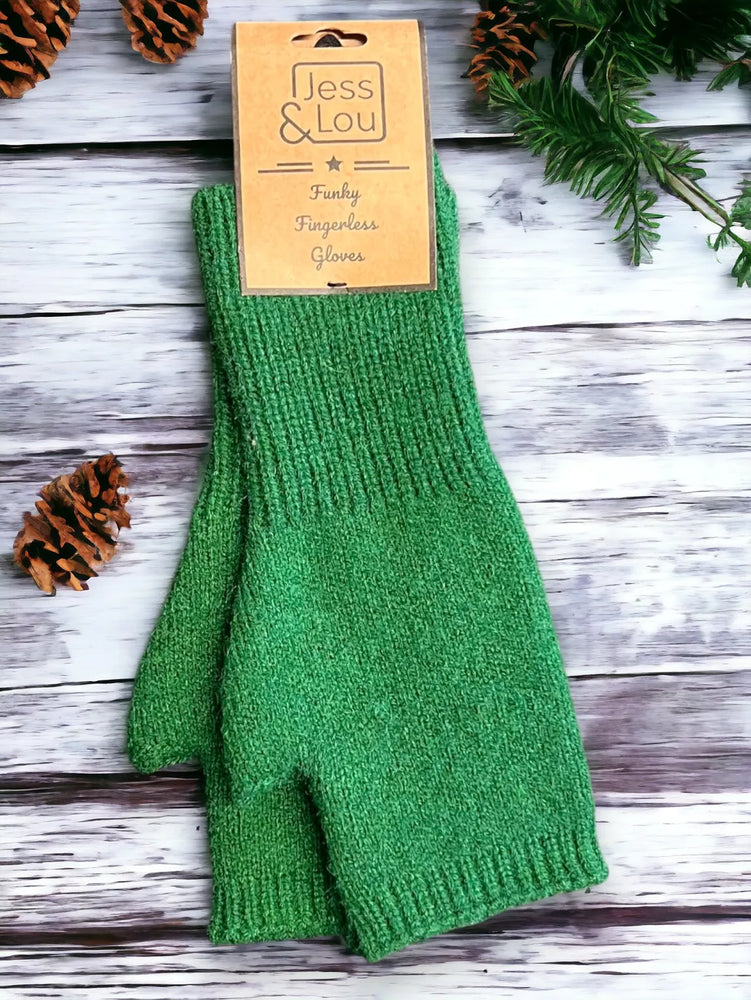 Fingerless Gloves - Green