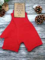 Fingerless Gloves - Red
