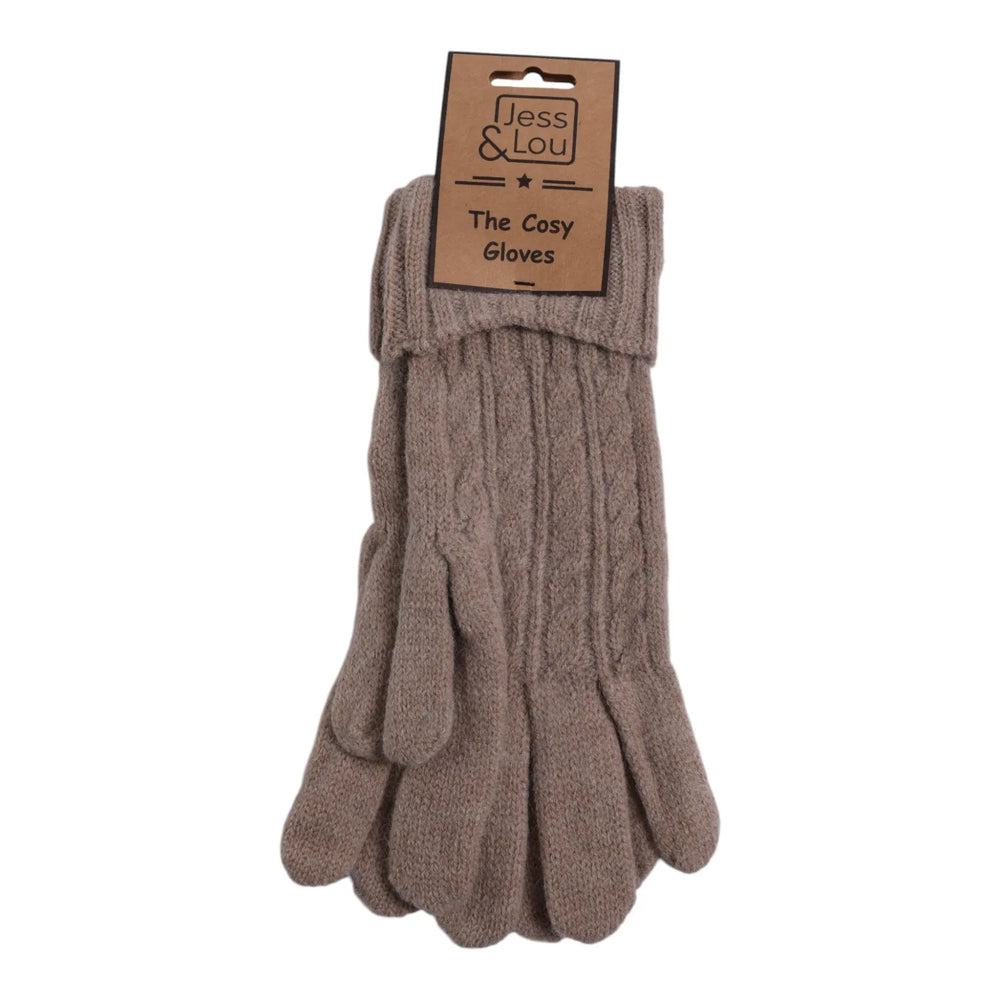 Cable Knit Gloves - Oatmeal