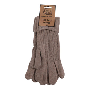Cable Knit Gloves - Oatmeal