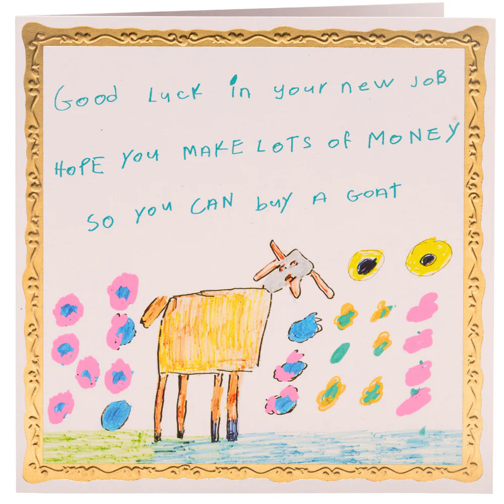 Good Luck in Your New Job Handprinted Card