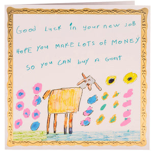 Good Luck in Your New Job Handprinted Card