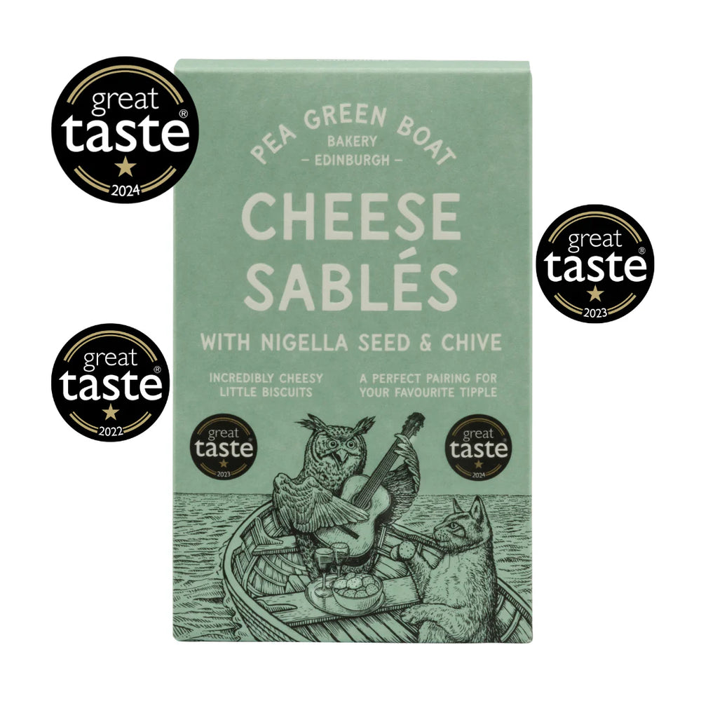 80g Box of Cheese Sables - Nigella Seed and Chive