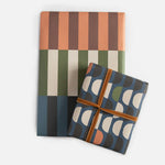 Double Sided Offset Stripe/ Semi-Circle Geo Flat Wrap Sheet