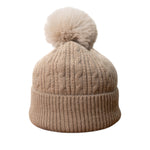 Oatmeal Cable Unisex Bobble Hat