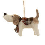 Dog With Tartan Scarf and Coat Felt Decoration