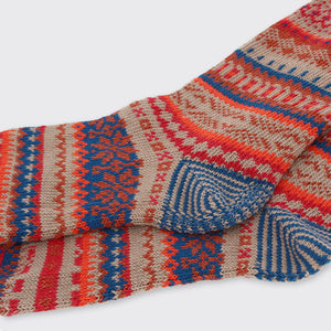 Men's Fair Isle Socks - Red