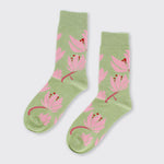 Hibiscus Socks - Pink/Green