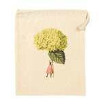 Cotton Drawstring Bag - Annabelle Hydrangea