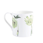 Green Flowers Bone China Large Mug