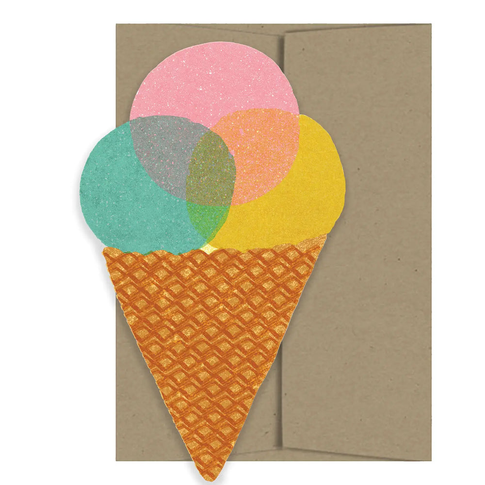 Ice Cream Die Cut Card - Seaside Collection