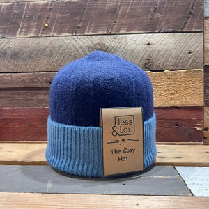 Blue Cornflower Unisex Two Colour Beanie