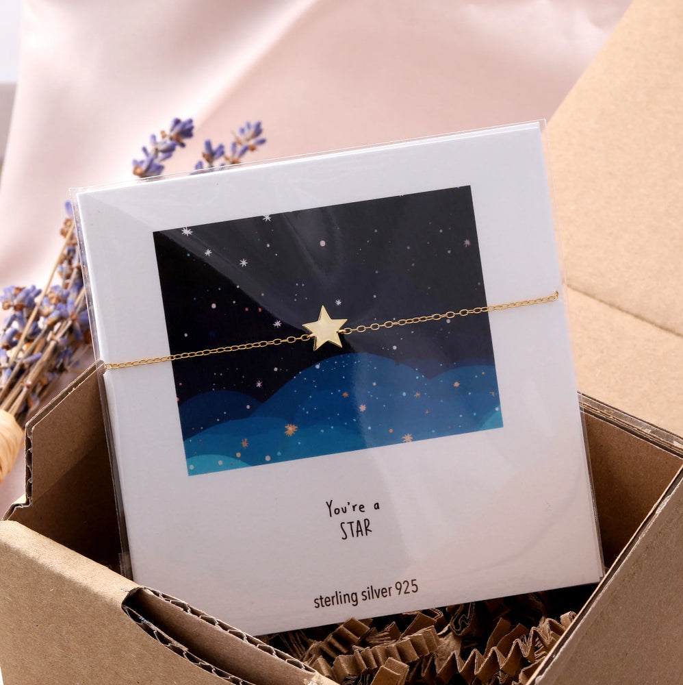 Star Bracelet - Gold on Silver