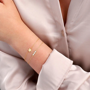 Star Bracelet - Gold on Silver