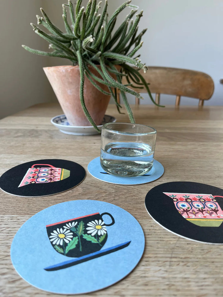 Drinks Coaster- Reversible Designs - Cup & Jug