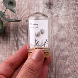 'Blooming Awesome' Dandelion Earrings - Silver