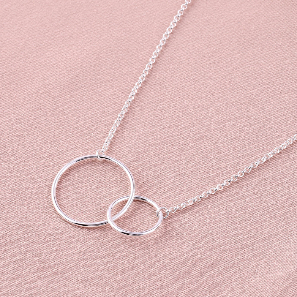 Mother and Daughter Necklace - Silver