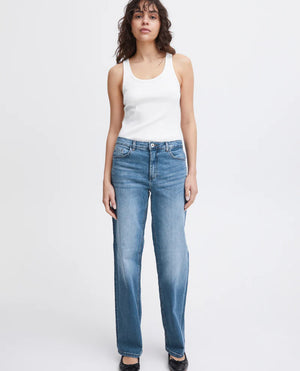Twiggy Straight Leg Jeans - Mid Blue