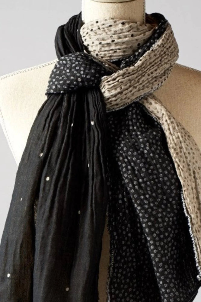 Letol Hand-Loomed Organic Cotton Scarf - Gabrielle Noir