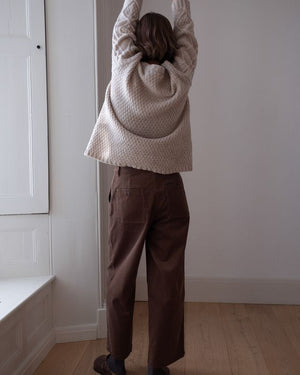 Harper Wide Leg Trousers - Dark Sand Cord