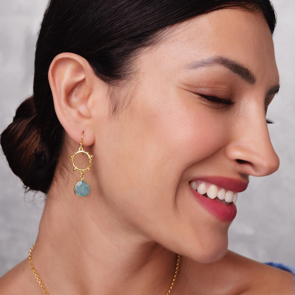Allegra Amazonite Earrings in Gold