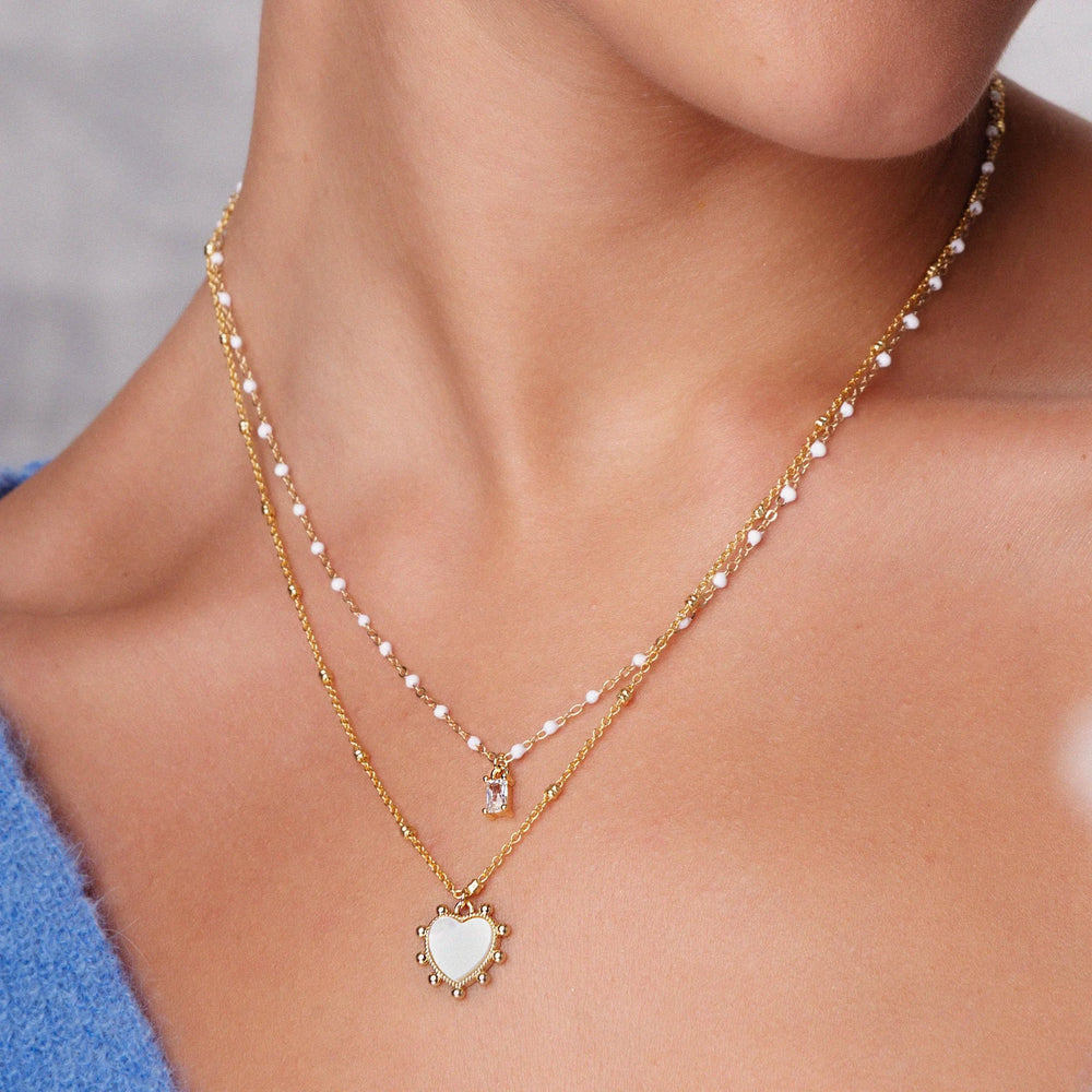 Cayenne Gold Necklace - Mother of Pearl