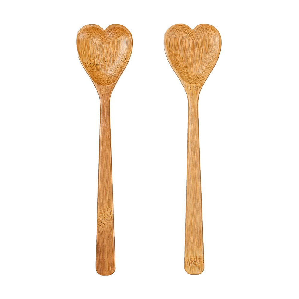 Bamboo Heart Salad Servers - Set of Two