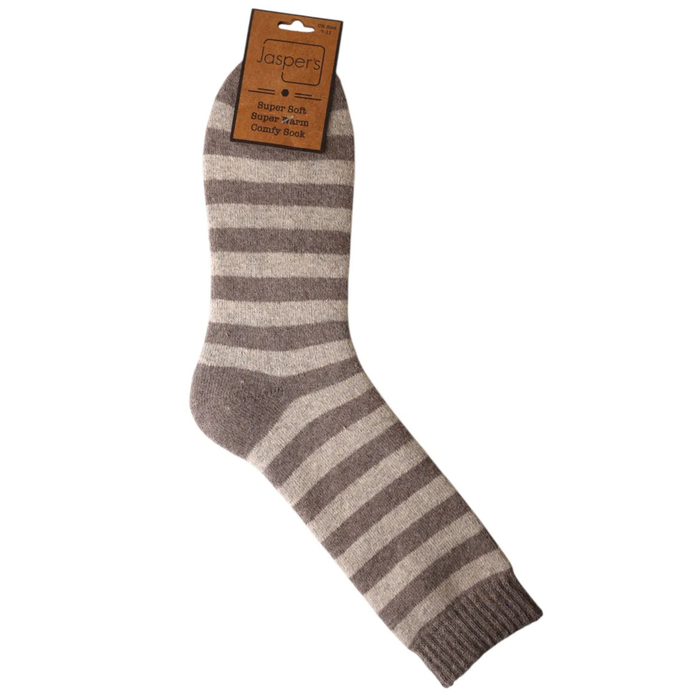 Cappuccino and Beige stripes, Super Cosy Jasper Men’s Socks