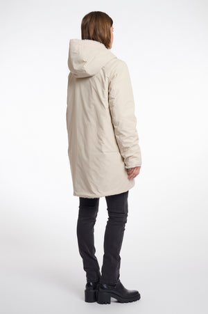 Javin Reversible Hooded Coat with Faux Fur Lining - Birch