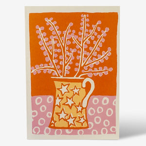 Jug and Blossom Card  - Pack of 10 Cards