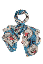 Magnolia Plates Scarf - Blue