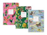 Humming Bird, Sea Creatures, Butterfly Blue Stitched Notebook Set of 3