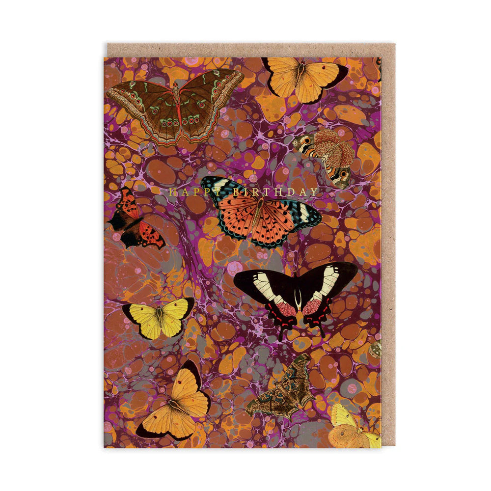 Marble Butterfly Greeting Card