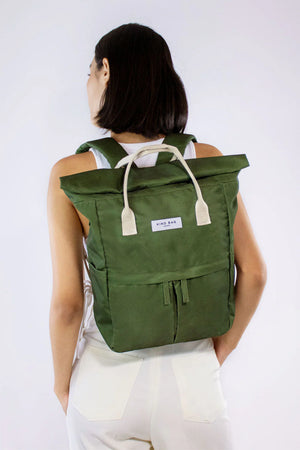 Khaki Green Backpack Bag - Eco - Medium