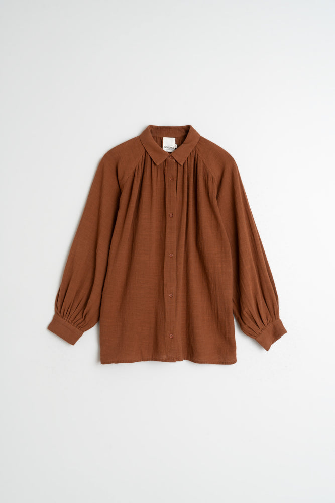 Crepe Cotton Shirt - Tabaco