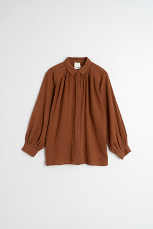 Crepe Cotton Shirt - Tabaco