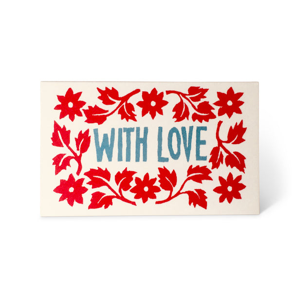 Pack of 6 Leaves and Stars With Love Cards: Red and Blue