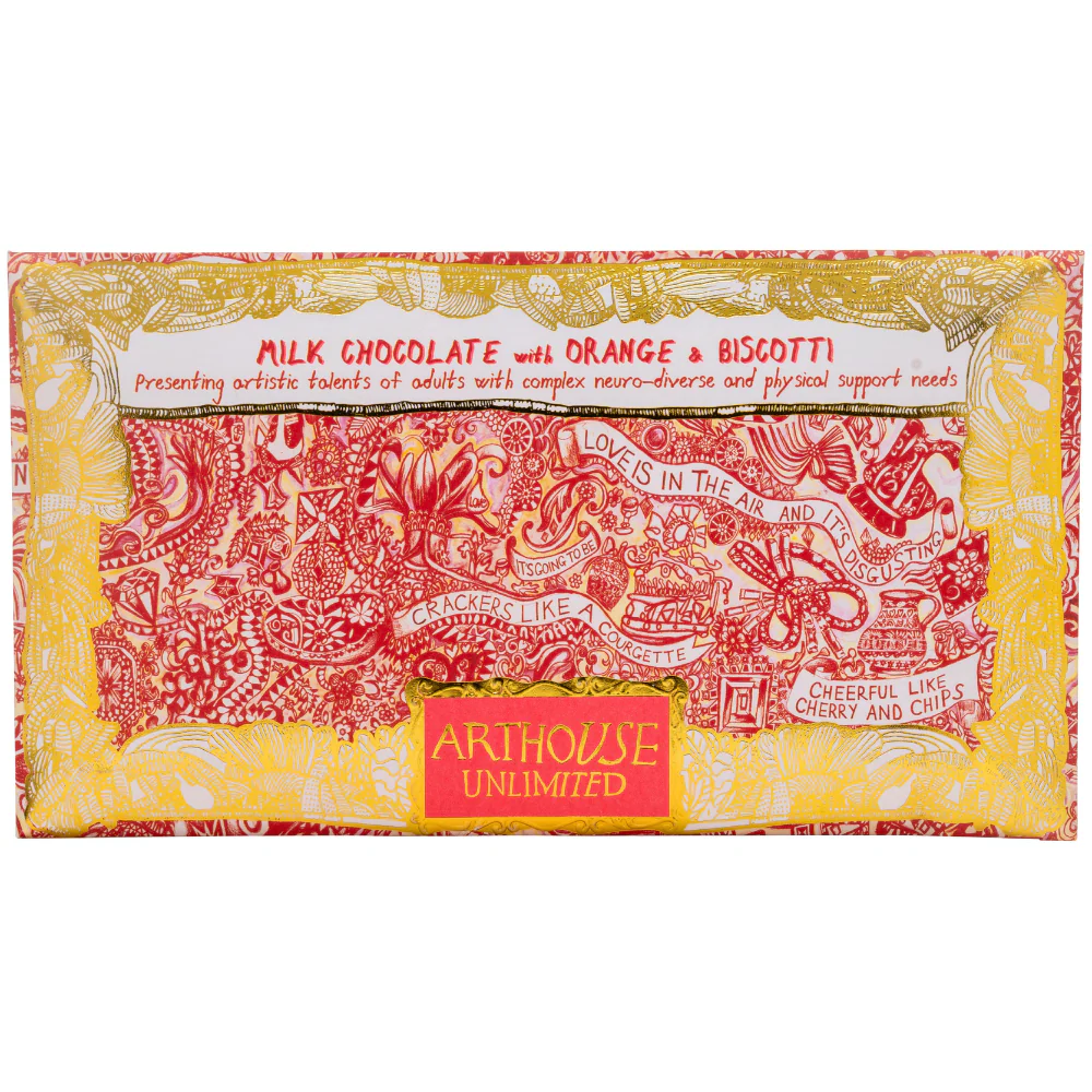Love Is In The Air Milk Chocolate Bar With Orange and Biscotti