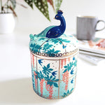 Luxe Peacock Jar With Lid