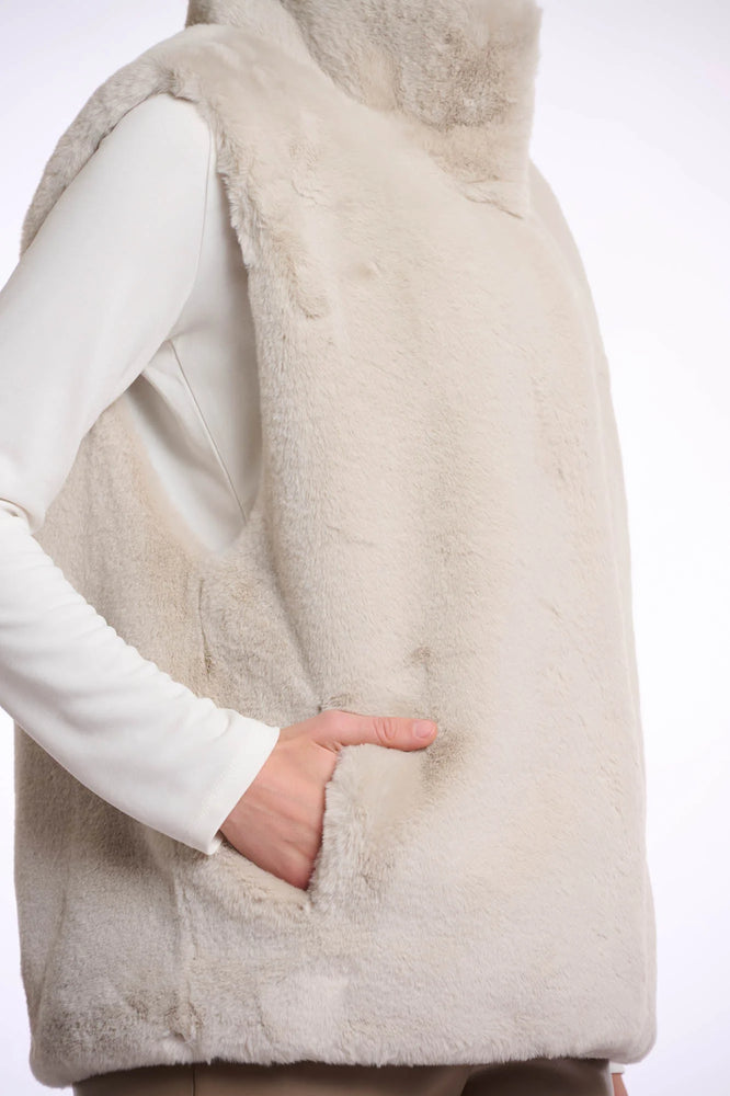 Lison Short Fur Waistcoat - Birch