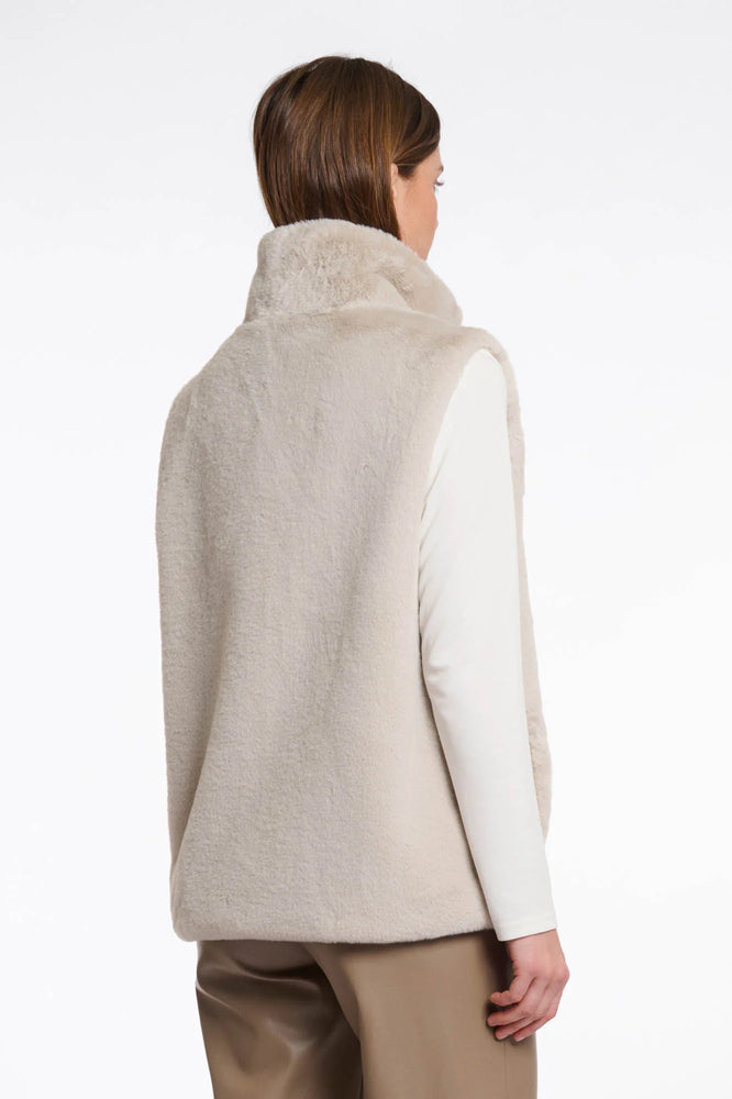 Lison Short Fur Waistcoat - Birch