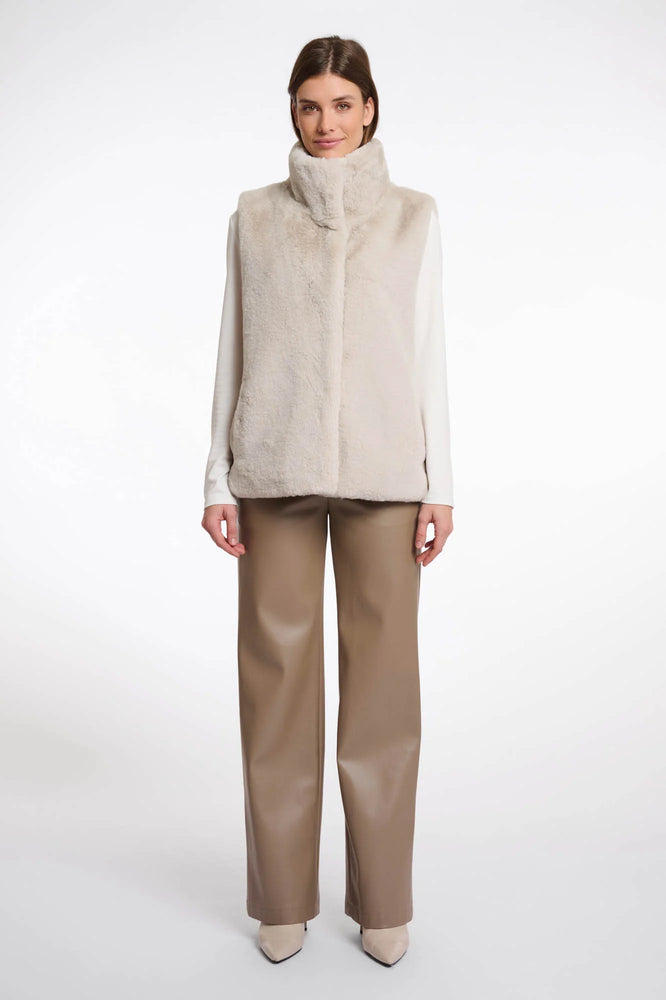 Lison Short Fur Waistcoat - Birch
