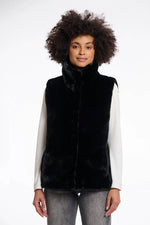 Lison Short Fur Waistcoat - Black