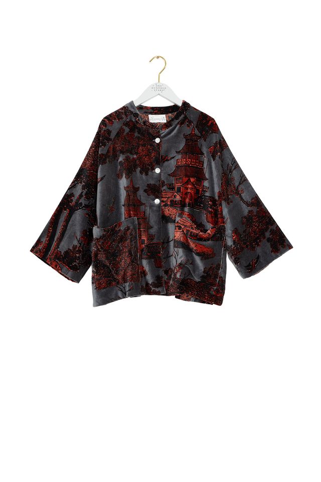Pagoda Velvet Jacket - Pewter