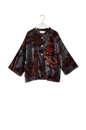 Pagoda Velvet Jacket - Pewter