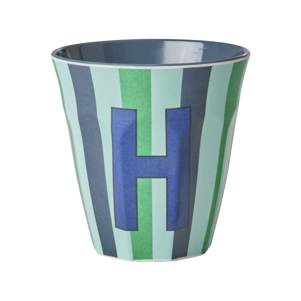 Alphabet Stripes Melamine Cup - H