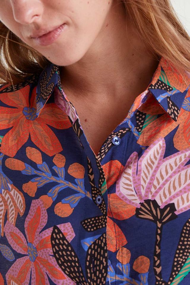 Light Crepe Shirt -Tiger Lily